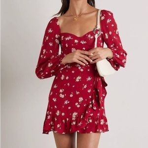 Reformation Red Floral Mini Dress